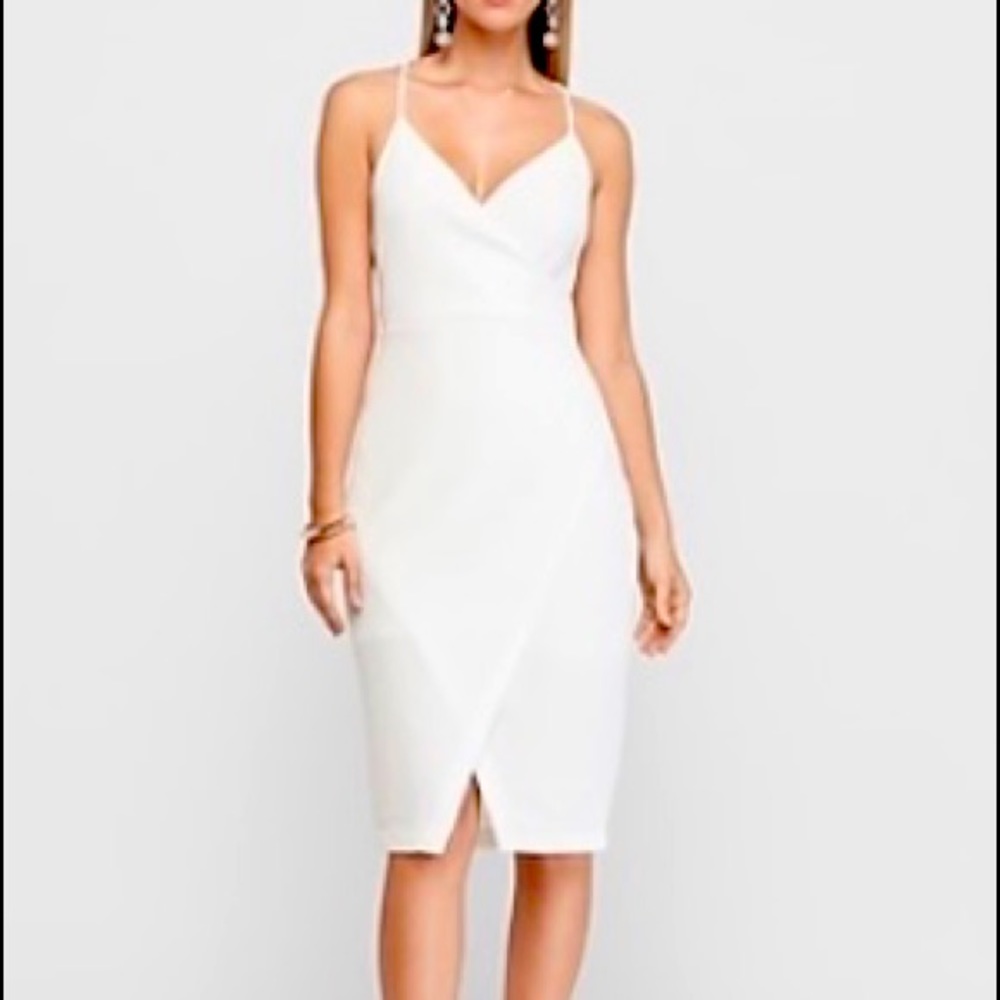 Textured Cami Wrap Sheath Dress by Express